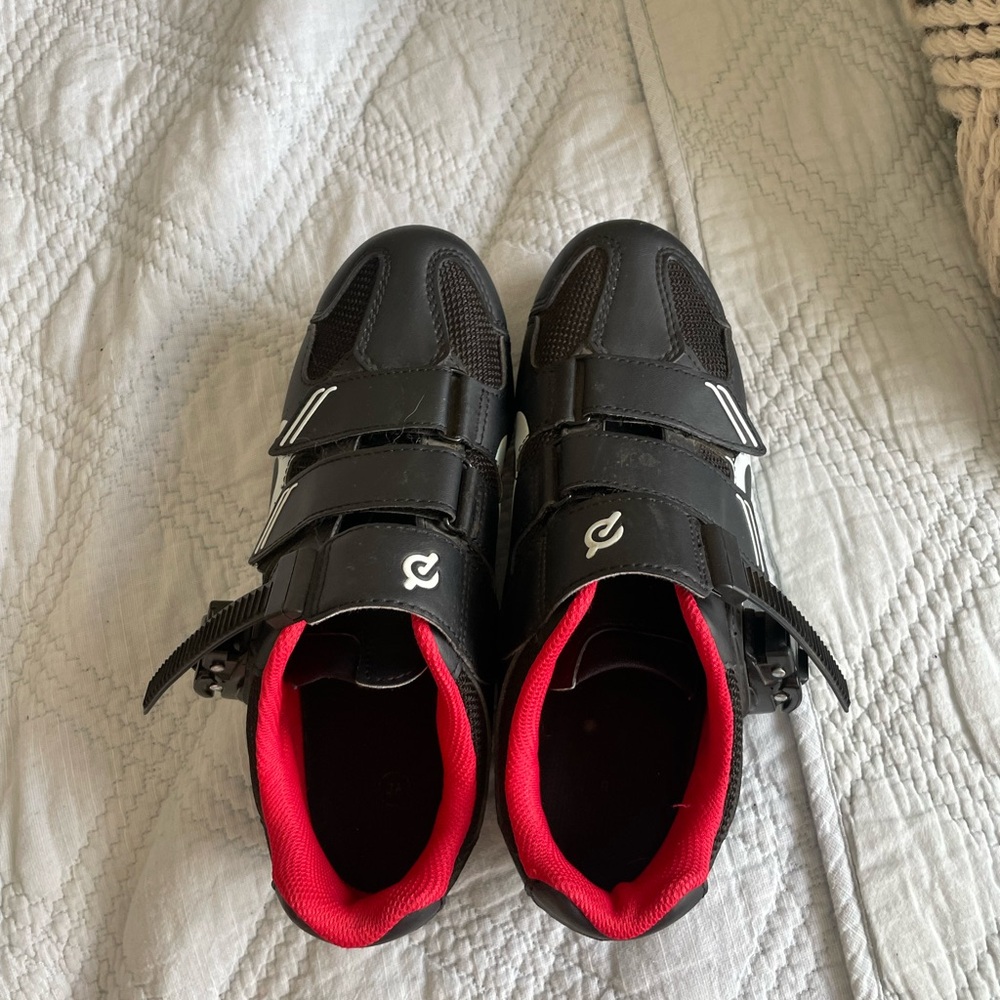 Peloton Black and Red Cycling Shoes
